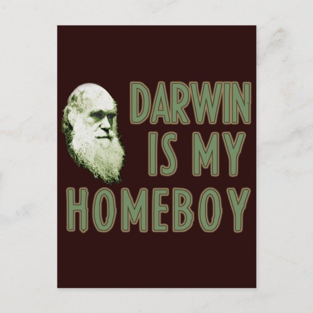 Darwin är min Homeboy Vykort (Framsida)