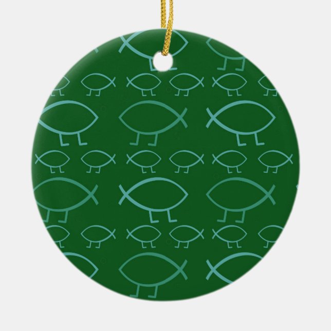 Darwin fisk julgransprydnad keramik (Framsidan)