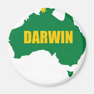 Darwin grönt och guld- karta magnet