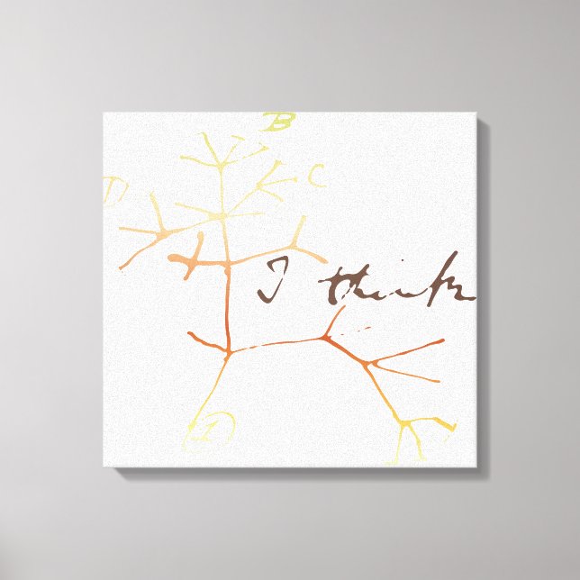 Darwin, jag tänka livets träd canvastryck (Framsida)