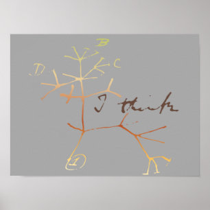 Darwin, jag tänka livets träd poster