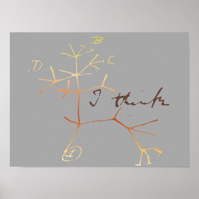 Darwin, jag tänka livets träd poster (Framsidan)