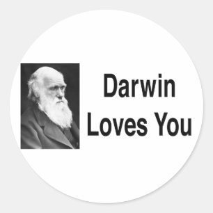 Darwin Kärlek You 2 Runt Klistermärke