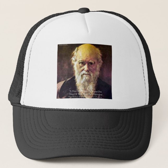 Darwin "Livets värde" Visdoms Citat Gåvor & Kort Truckerkeps (Framsida)