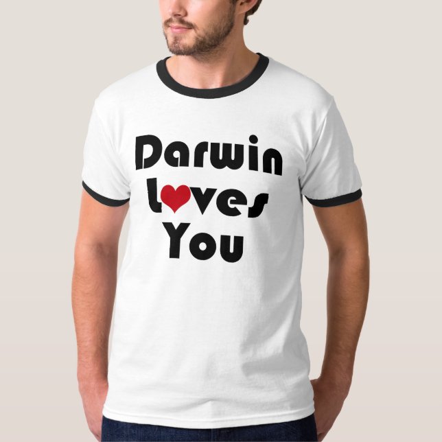 Darwin Lves You T Shirt (Framsida)