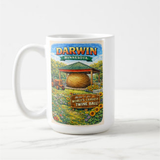 Darwin, MN Minnesota Boll av tvärgarn Kaffe kopp