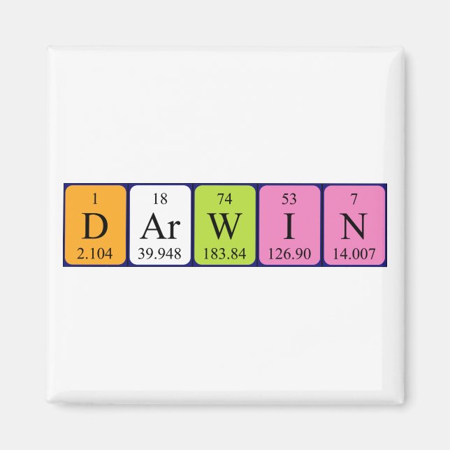 Darwin periodisk bord namn magnet (Framsidan)