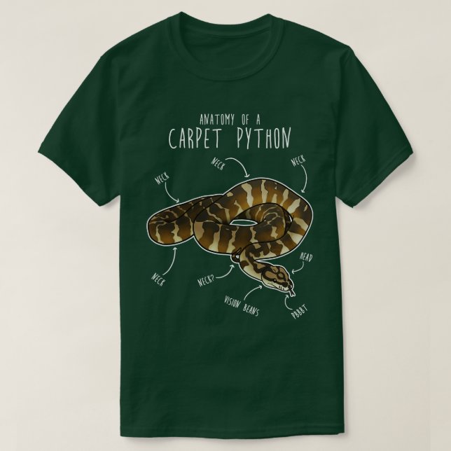 Darwin pet Python Snake Anatomy T Shirt (Design framsida)