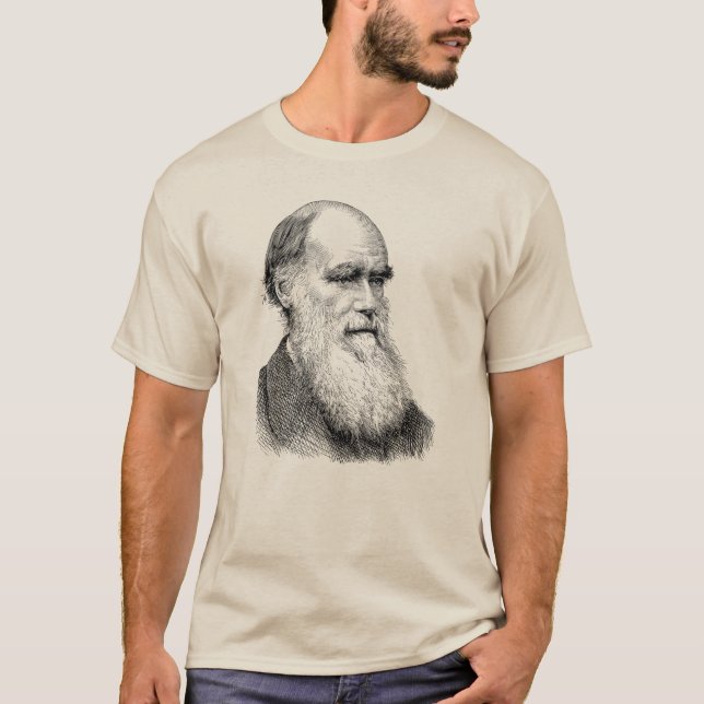 Darwin Porträtt Evolution/ Charles Darwin T Shirt (Framsida)