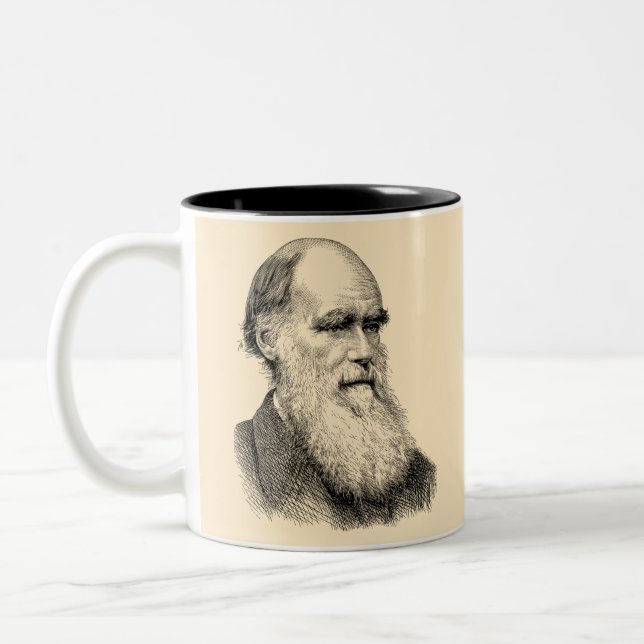 Darwin Porträtt Evolution/ Charles Darwin Två-Tonad Mugg (Vänster)