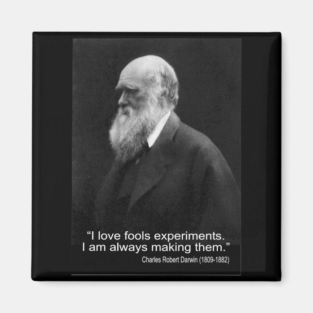 Darwin Quote ~ I Kärlek Fools Experiment ... Magnet (Framsidan)