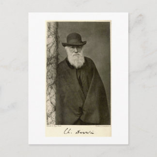 Darwin stod bredvid en pelare, publicerad 1908 vykort