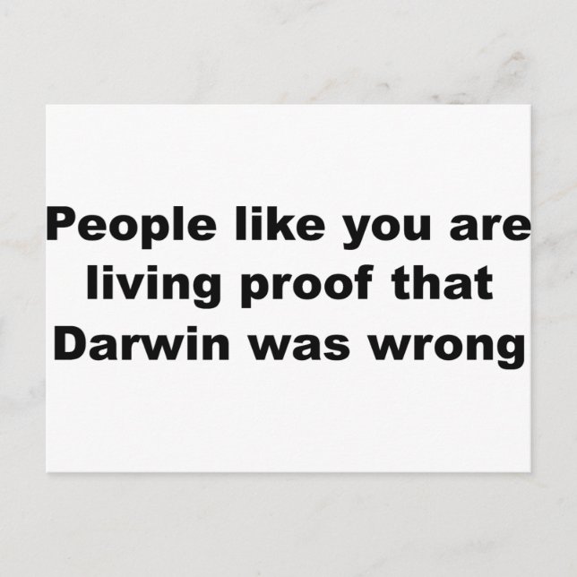 Darwinian Insult Slogan! Vykort (Framsida)