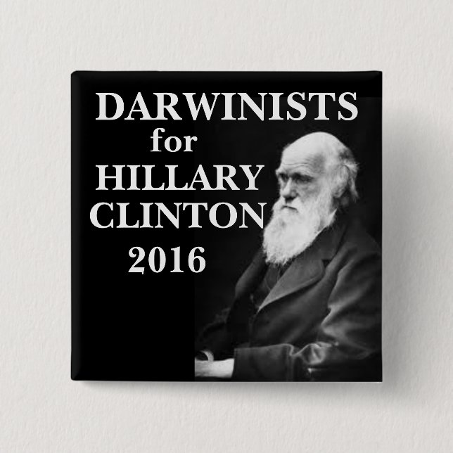 Darwinists för Hillary Clinton Knapp (Framsida)