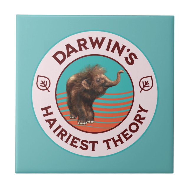 Darwins Hairiest Theory Cute Wooly Mammoth Kakelplatta (Framsidan)