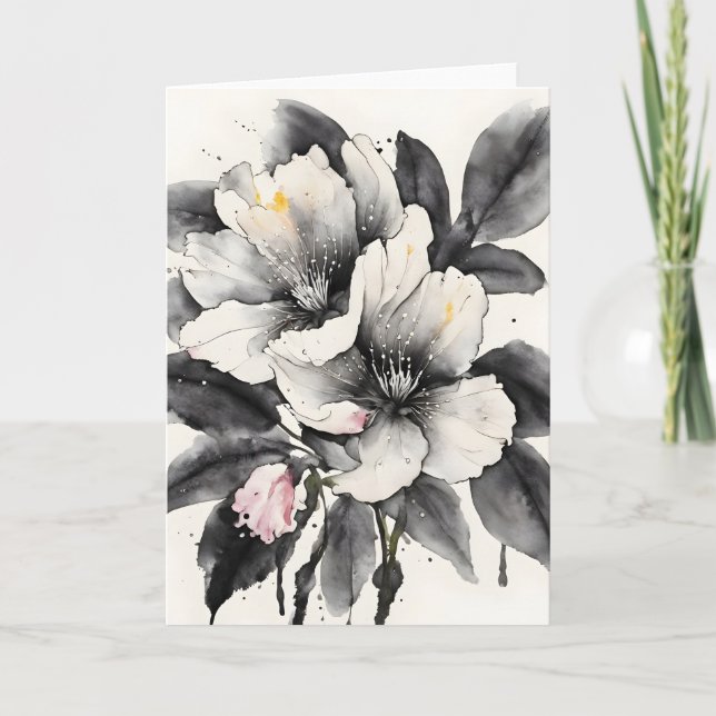 Darwins toffel - Akvarellblommor Kort (Framsida)