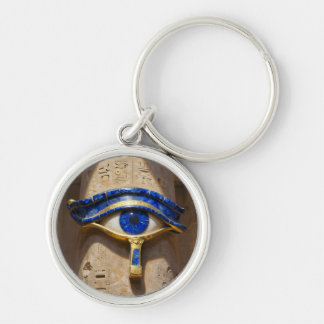 Das Ägyptische Auge´6 Rund Silverfärgad Nyckelring