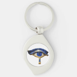 Das Ägyptische Auge´6 Swirl Silverfärgad Nyckelring