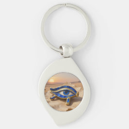 Das Ägyptische Auge´9 Swirl Silverfärgad Nyckelring