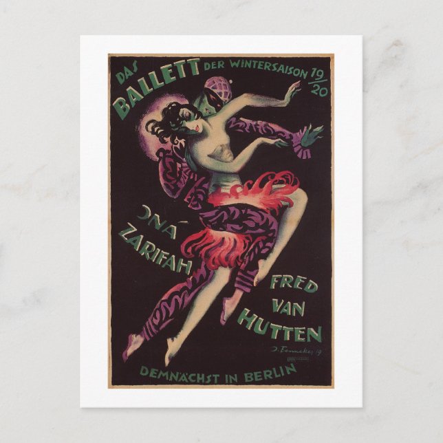 Das Ballett (The Ballet), Josef Fenneker Vykort (Framsida)