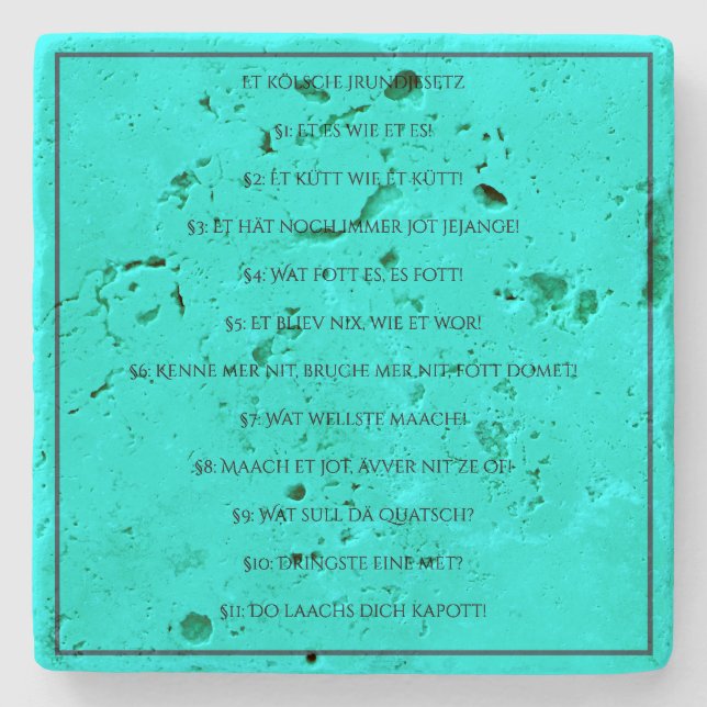 Das Kölsche Grundgesetz – Köln Cologne Jugendstil Stenunderlägg (Framsidan)