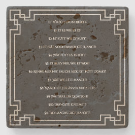 Das Kölsche Grundgesetz – Köln Cologne Jugendstil Stenunderlägg