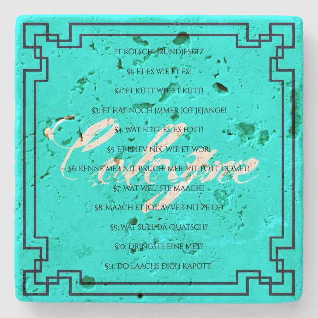 Das Kölsche Grundgesetz – Köln Cologne Jugendstil Stenunderlägg (Framsidan)