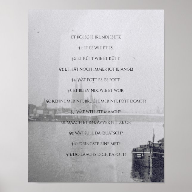 Das Kölsche Grundgesetz - Kölsch - Kölne - Köln Poster (Framsidan)