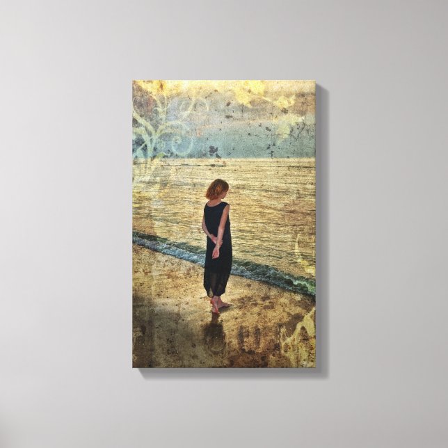 Das Mädchen am Strand Canvastryck (Framsida)