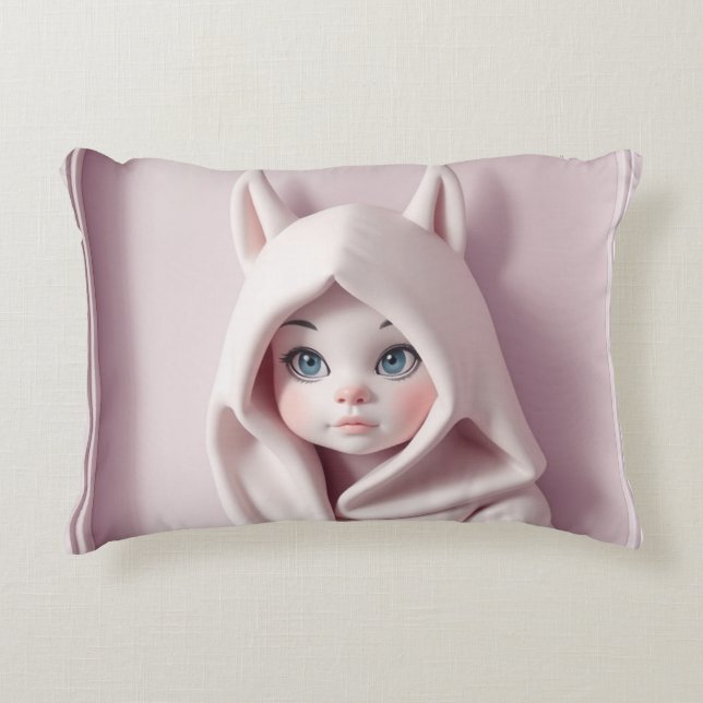 „Das Mädchen im Zaubermantel“ Prydnadskudde (Framsidan)