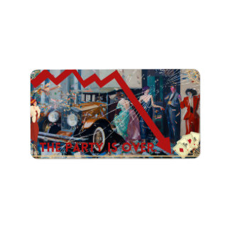 Das Party ist vorbei. Adressetikett