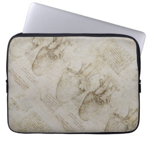 Das Vinci anatomi för människahjärta skissar Laptop Sleeve