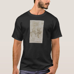 Das Vinci anatomi för människahjärta skissar T-shirt