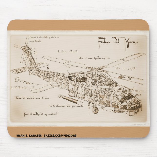 Das Vinci MH-60 Seahawk Mousepad Musmatta (Framsidan)