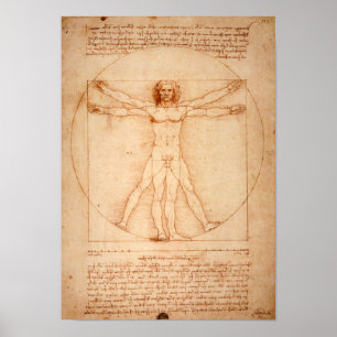 Das Vinci Vitruvian man (1487) Poster