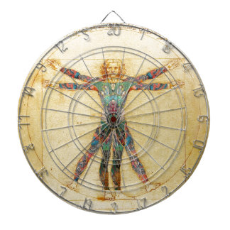 Das Vinci Vitruvian man med tatueringar Darttavla