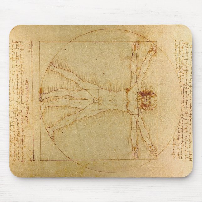 Das Vinci Vitruvian man Musmatta (Framsidan)