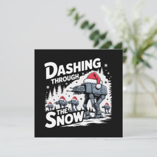 Dasa genom snön jul familjefirande julkort