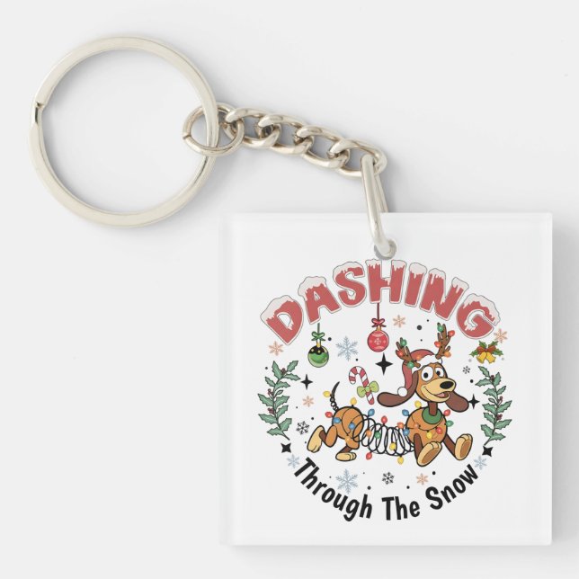 Dasa genom snön Rolig Dachshund Hund Jul (Framsidan)
