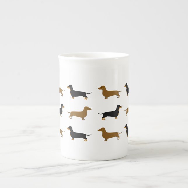 Daschund Bone-China-mugg Bone China Mugg Benporslin Mugg (Framsidan)