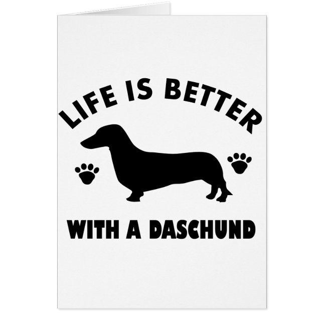 daschund hund design hälsningskort (Framsidan)