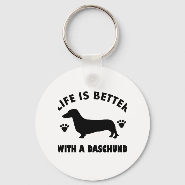 daschund hund design nyckelring (Framsida)