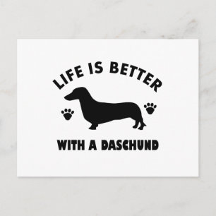 daschund hund design vykort
