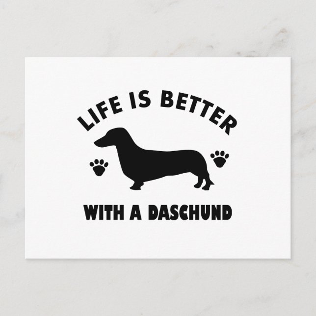 daschund hund design vykort (Framsida)