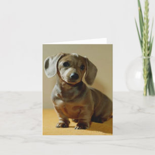Daschund noterar kort