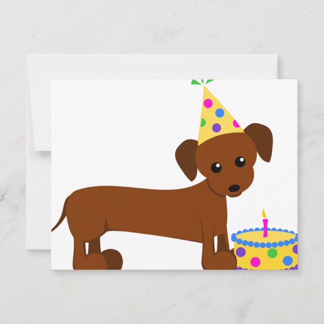 DaschundBDay Kort (Framsida)