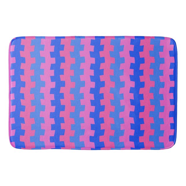 Dash Blue and Rosa Chemistry Bath Mat Badrumsmatta (Framsidan)