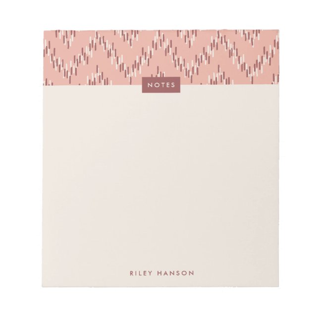 Dash Boho Ikat Zig Zag Mönster Anteckningsblock -  (Framsida)