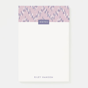 Dash Boho Ikat Zig Zag Mönster Post-it - Lila Block