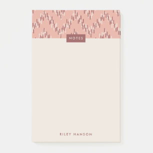 Dash Boho Ikat Zig Zag Mönster Post-it - Red Block